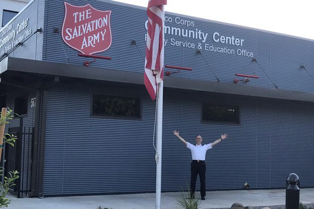 Kenneth G. Hodder in front of Chico Corps Community Center