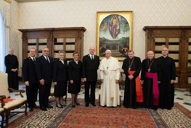 Salvation Army with Pope Francis